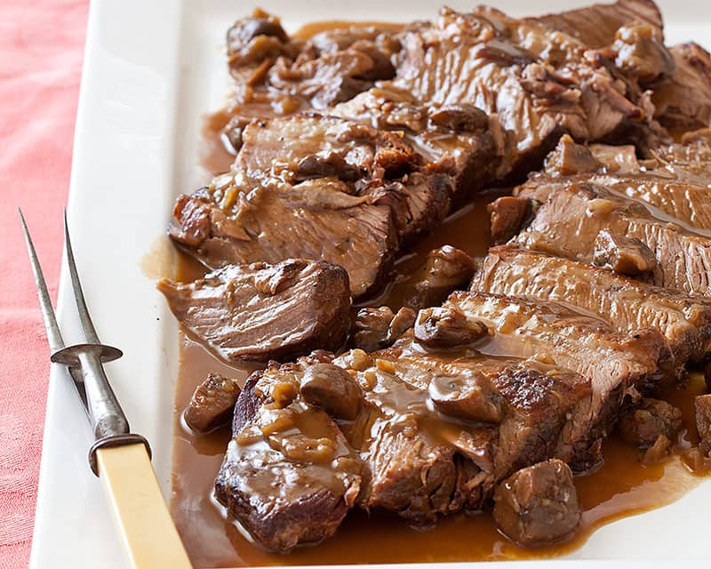 Roast Beef Brisket with Mushroom Sauce