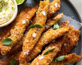 Chicken Schnitzel Strips Pan Fried