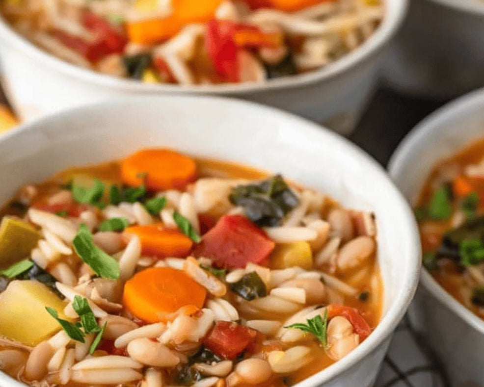 Minestrone Soup with Risoni Pasta