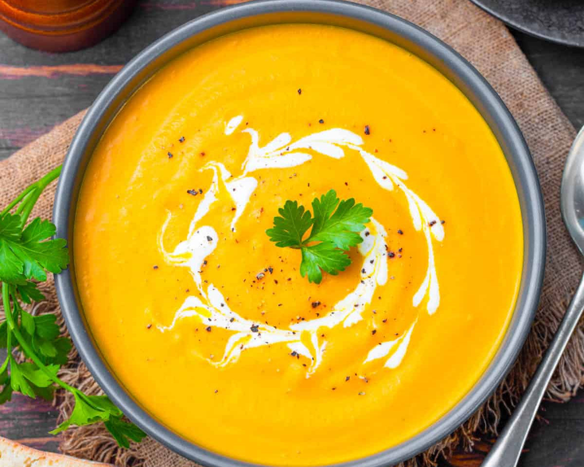 Pumpkin, Sweet Potato and Potato soup