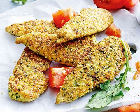 Quinoa Crumbed Chicken Schnitzel Strips