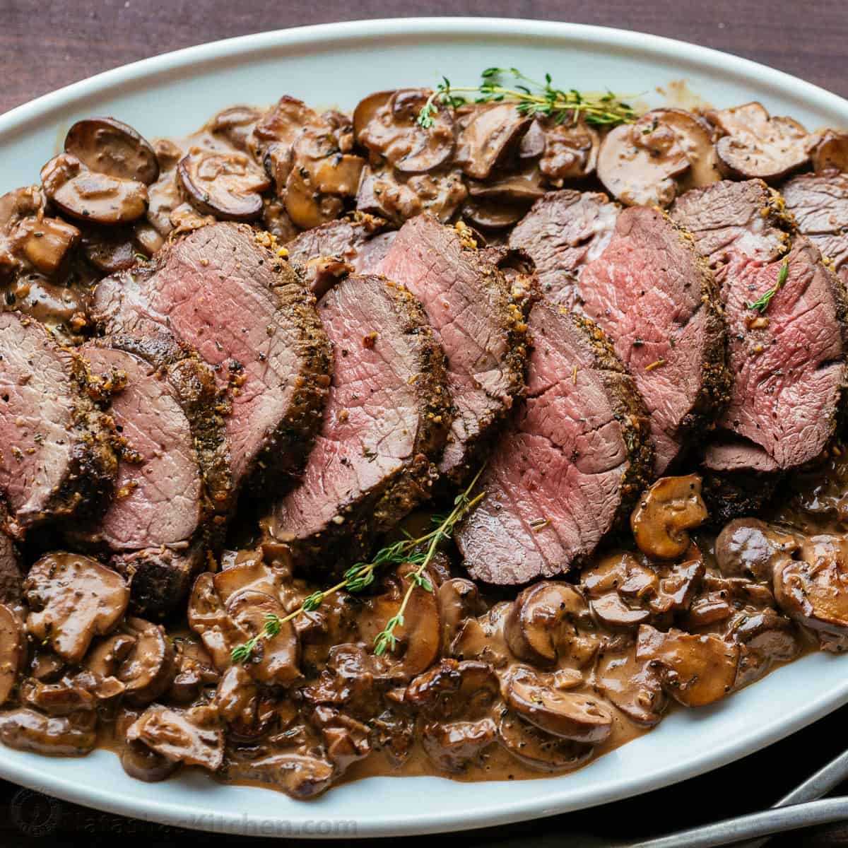 Roast Beef with Mushroom Sauce