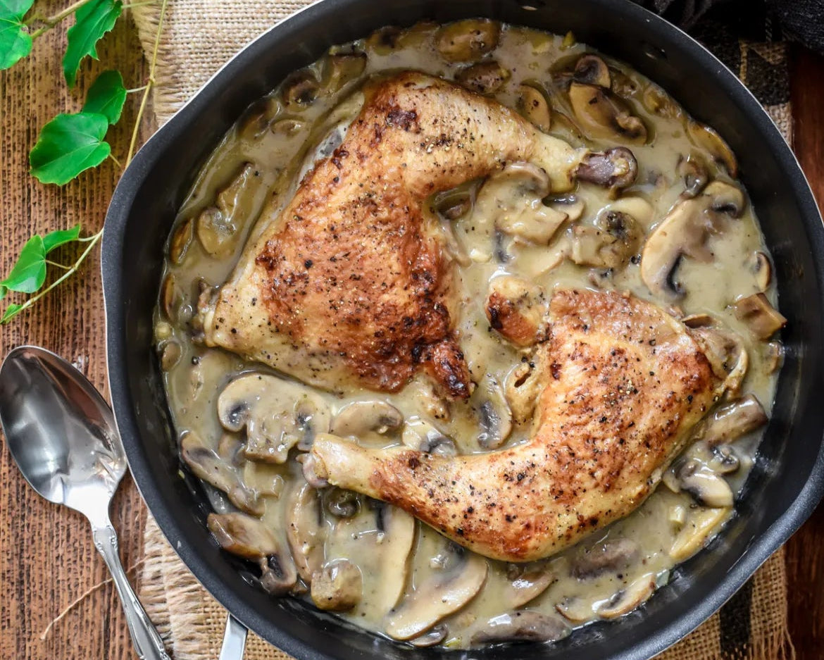 Roast Chicken With Mushroom Sauce
